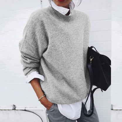 Women’s Soft Round Neck Pullover Sweater