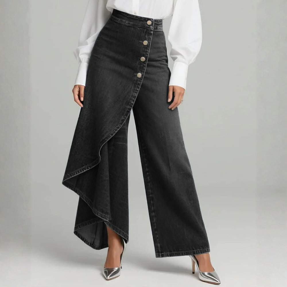 ROSSELLA | TIE-WAIST DENIM TROUSERS