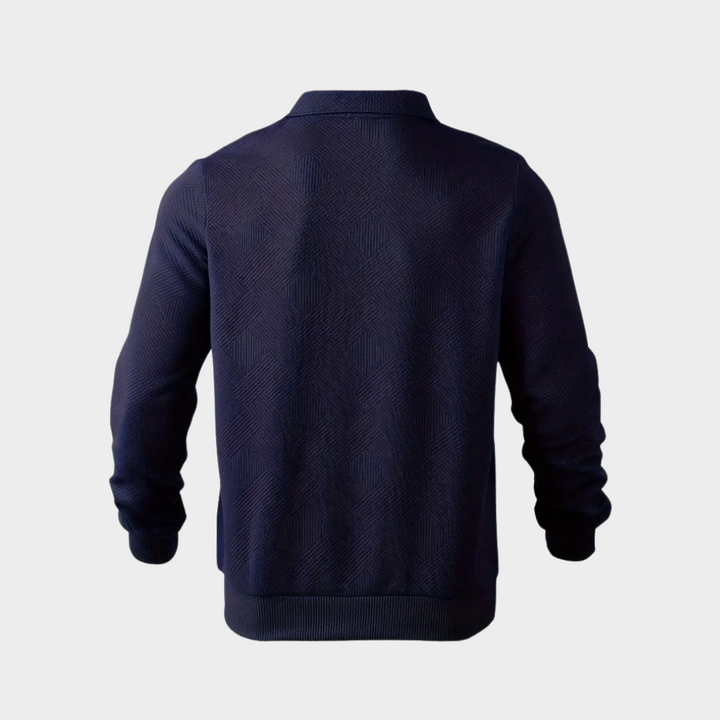 Men’s Casual Textured Design Half Zip Sweater