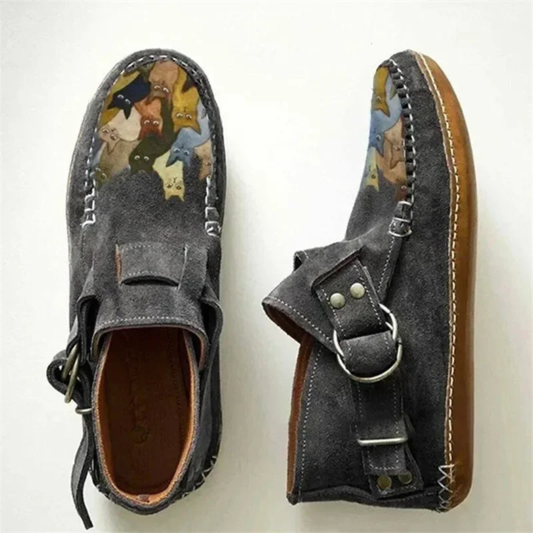 Women’s Casual Slip-On Shoes with Cat Print