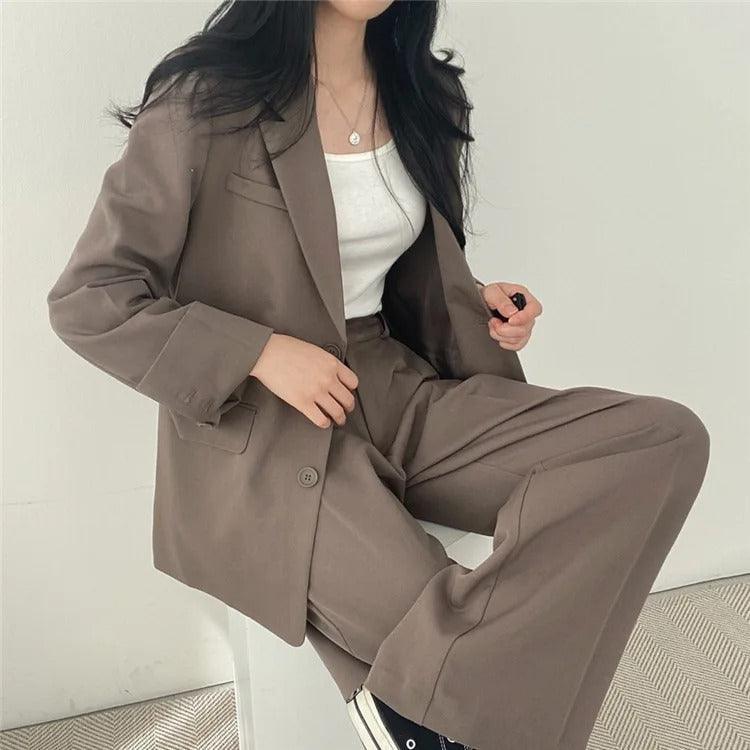 Tailored Long Blazer Pants Set