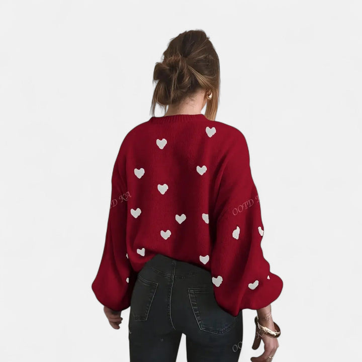 Suéter de lana con corazones