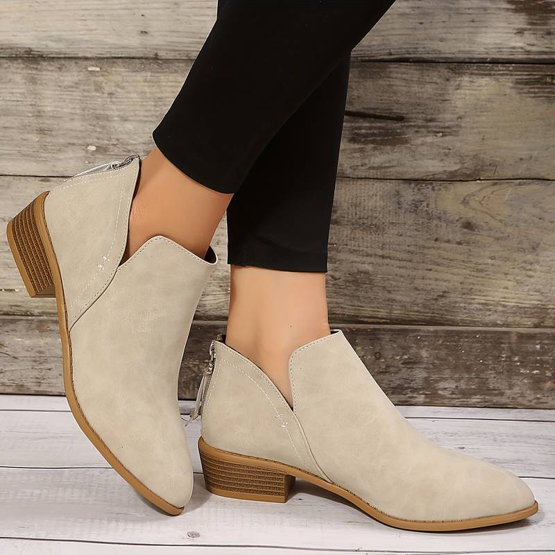 Women’s Casual Low Heel Slip-On Boots