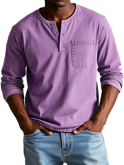 Men’s Casual Long Sleeve Henley Shirt