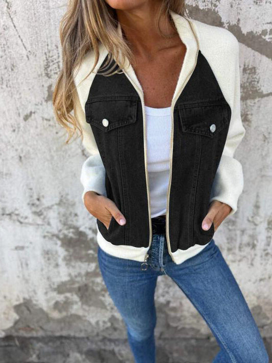 Everyday Zip-Up Jacket with V-Neck Style