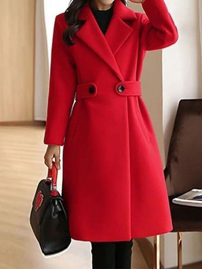 Women’s Formal Long Sleeve Belted Winter Coat