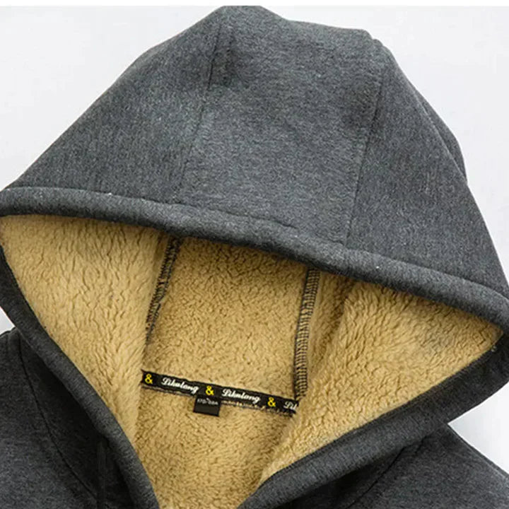 Men's Winter Jacket with Hood and Fleece