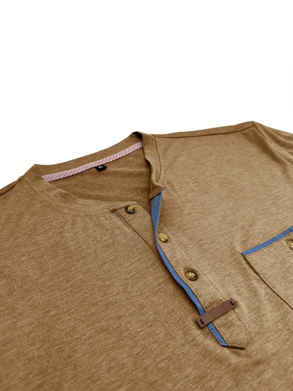 Classic Round Neck Pocket Shirt