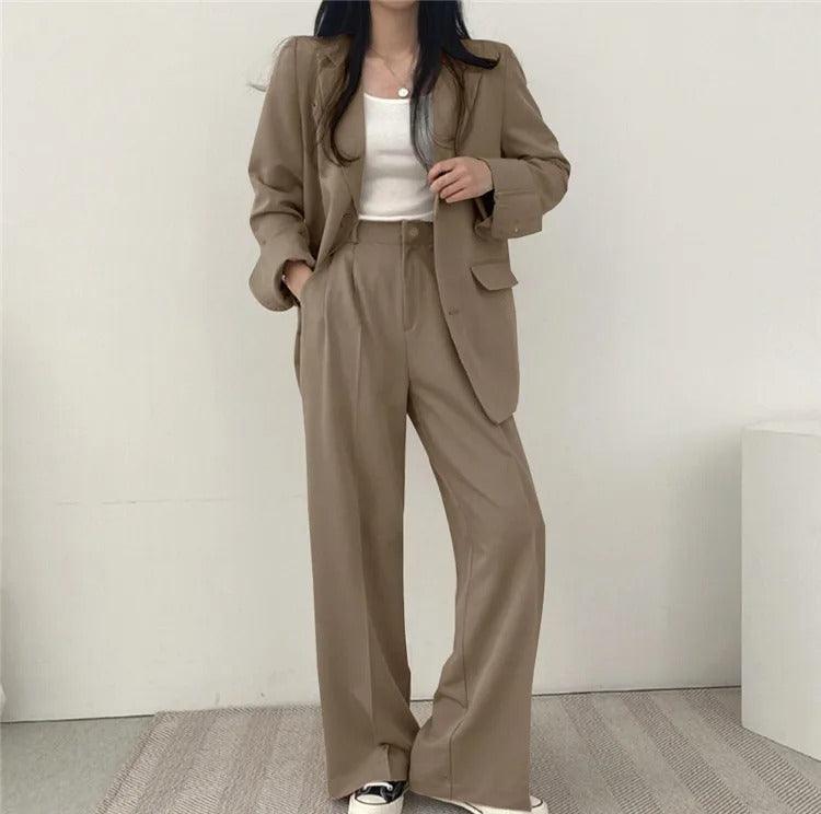 Tailored Long Blazer Pants Set