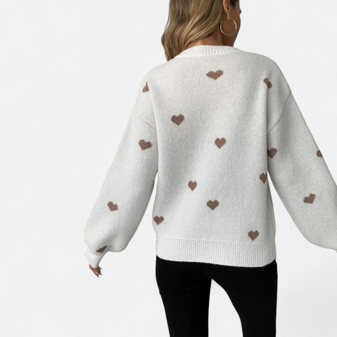 Suéter de lana con corazones