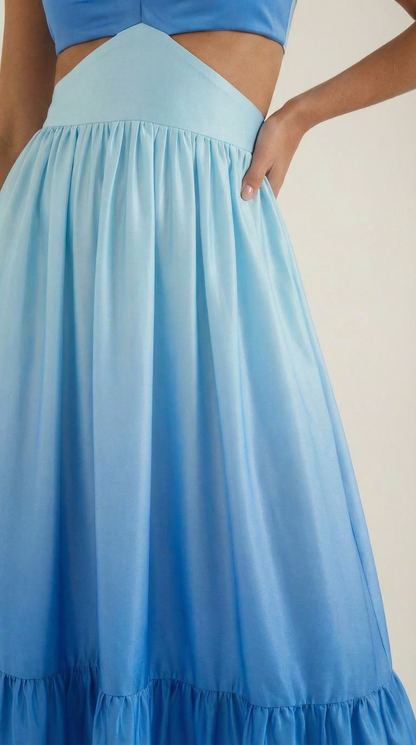 Vestido largo calado