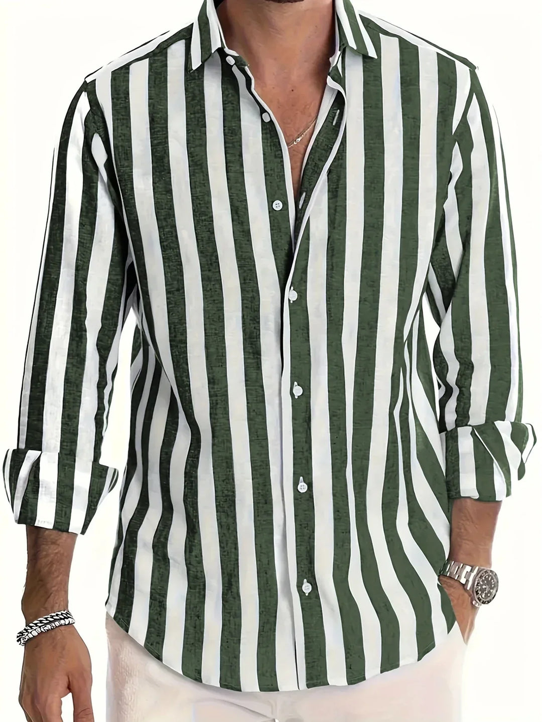 Camisa clásica de verano a rayas