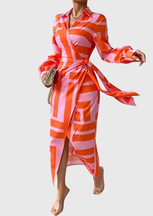 Everly | Elegante vestido cruzado con estampado