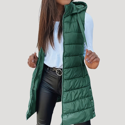 Chaleco acolchado con capucha de invierno para mujer