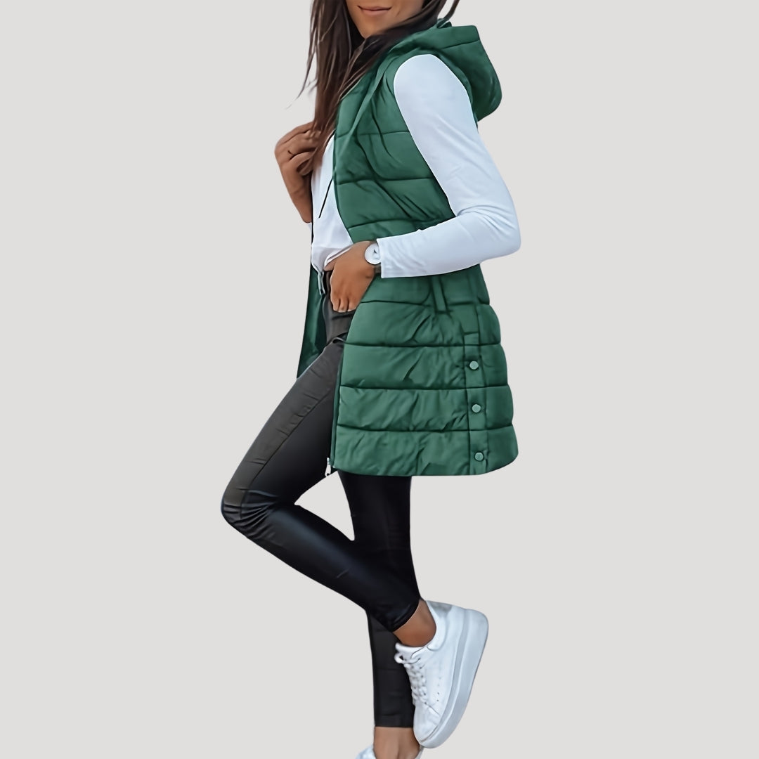 Chaleco acolchado con capucha de invierno para mujer
