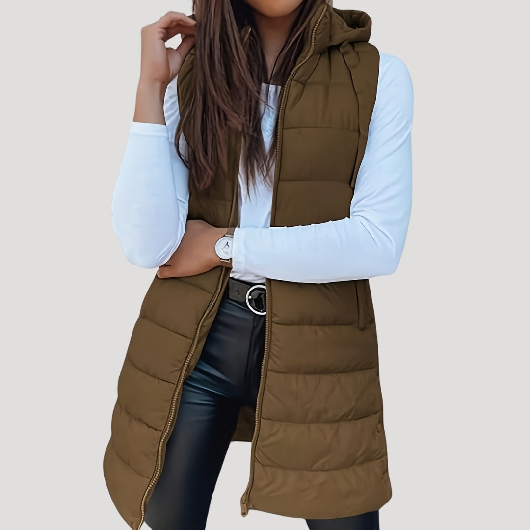 Winter Hooded Puffer Women Vest