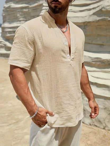 Cozy Stand-Collar Summer Shirt