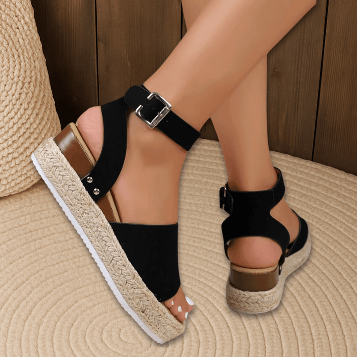 Sandalias Aurelle con puntera abierta y estilo alpargata