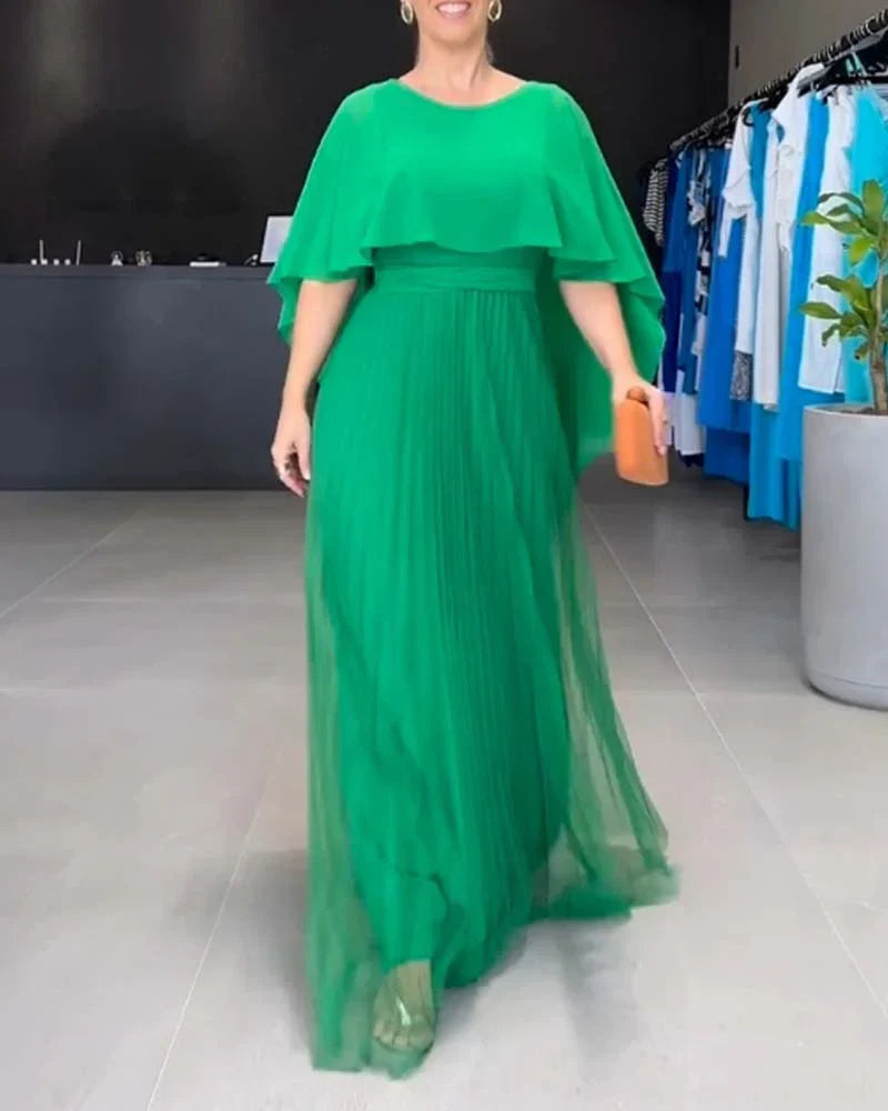 Vestido formal plisado largo hasta el suelo para mujer