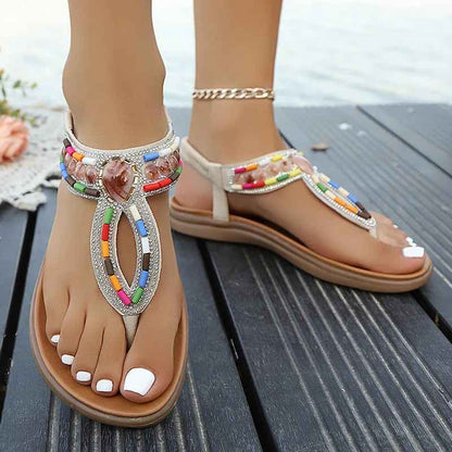 SANDALIAS BOHO CON CUENTAS