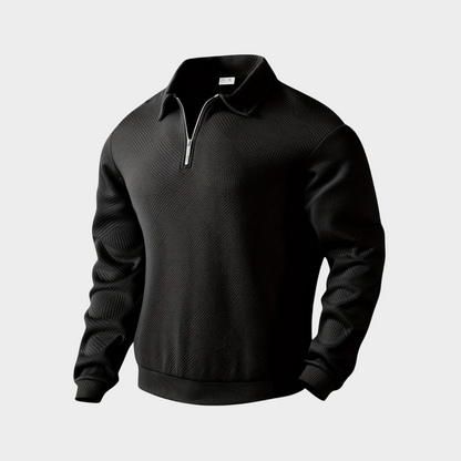 Men’s Casual Textured Design Half Zip Sweater