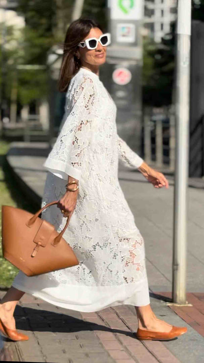 Luana | Elegant Lace Midi Dress