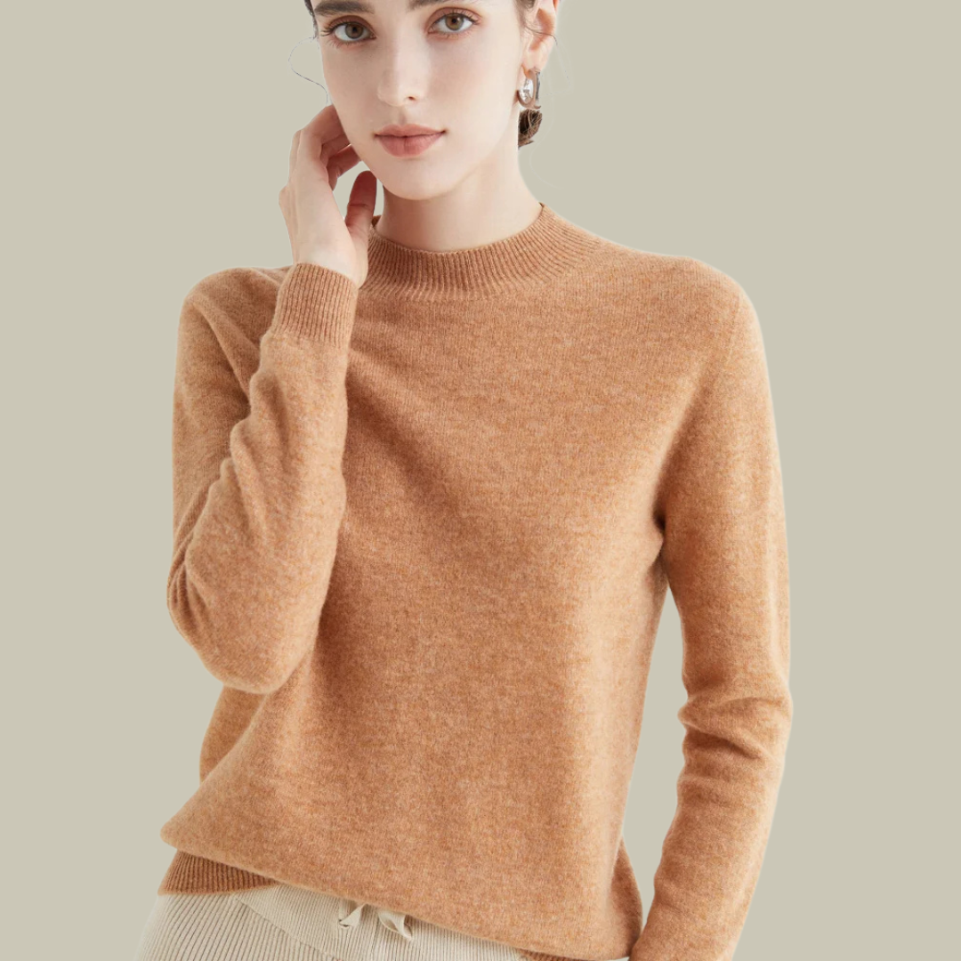Women’s High Neck Slim Fit Merino Wool Sweaters