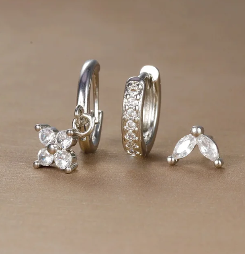 Mixed Stud Hoop Set
