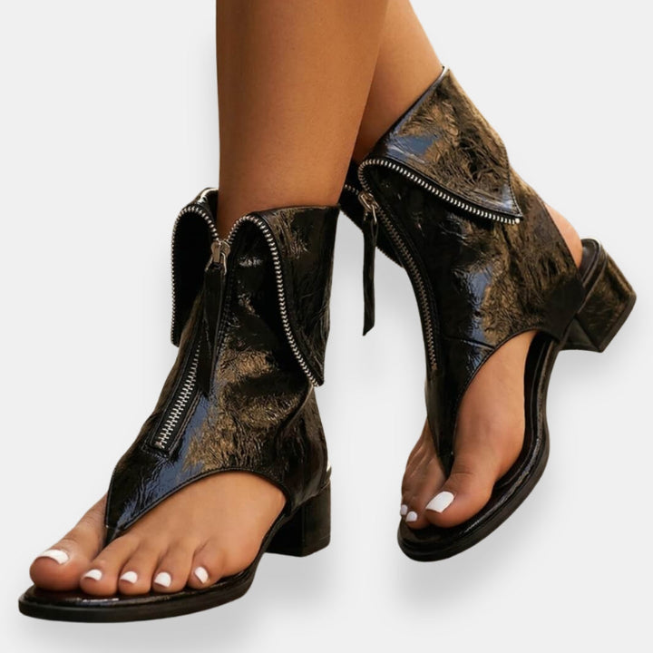 Gracelyn - Sandalias luminosas con cremallera frontal