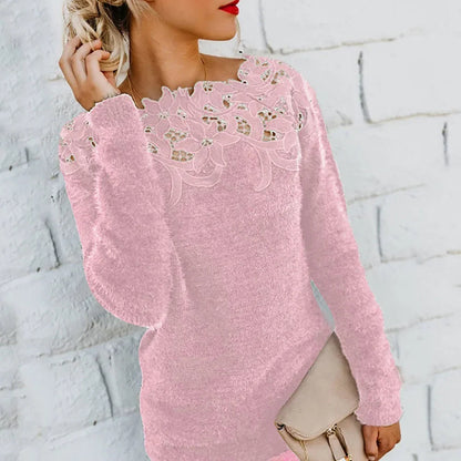 Women’s Feminine Long Sleeve Winter Knit Sweater