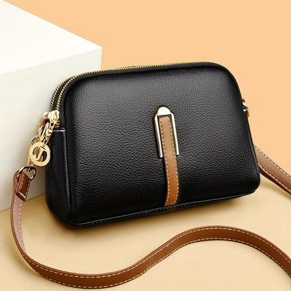 Embellished Mila Litchi Crossbody Bag