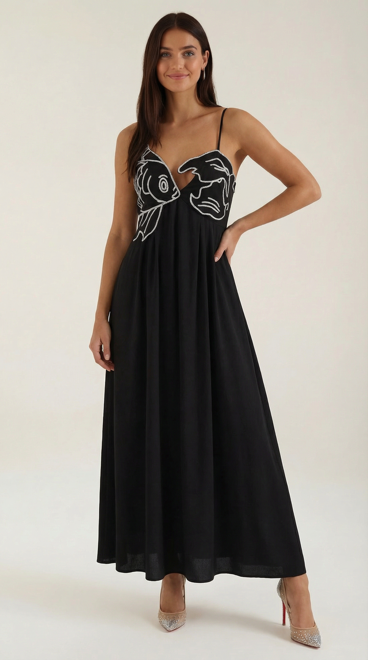 Embroidered Maxi Dress