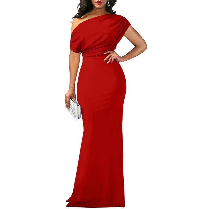 Elegant Off-Shoulder Bodycon Evening Gown