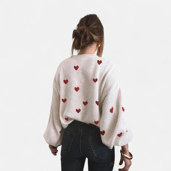Suéter de lana con corazones