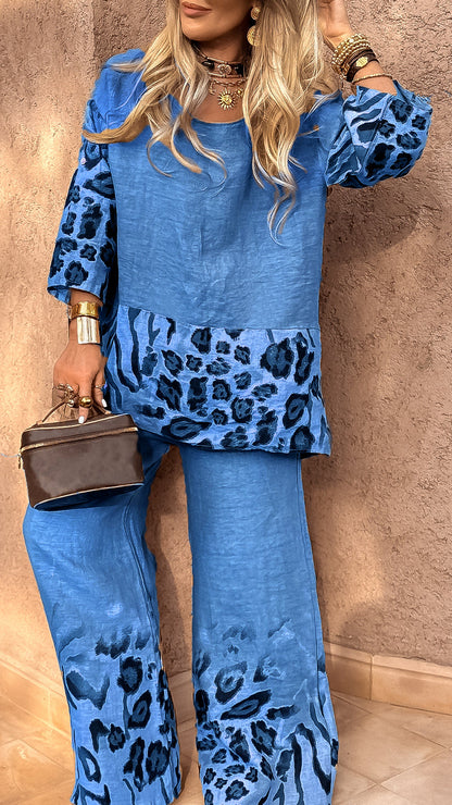 Aislinn | Conjunto informal con estampado de leopardo