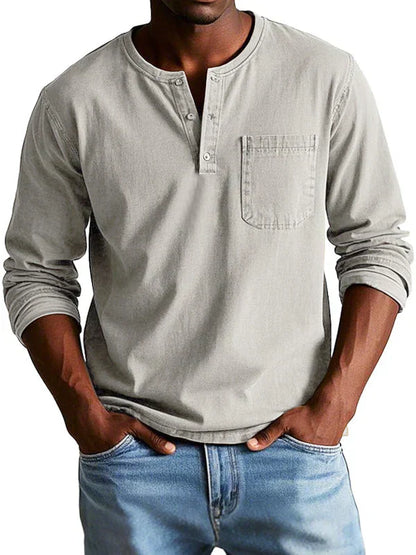 Men’s Casual Long Sleeve Henley Shirt