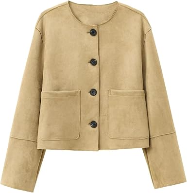 Women's Buttoned Woolen Blazer Jacket