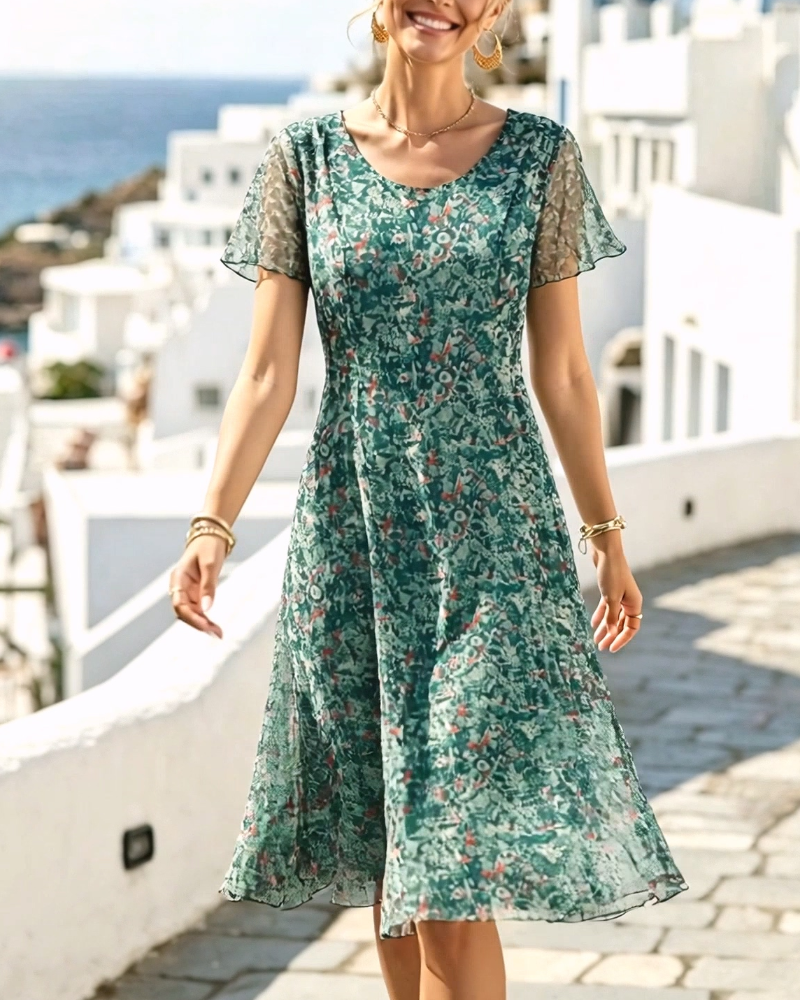 Kynara - Vestido Estampado hasta la Rodilla