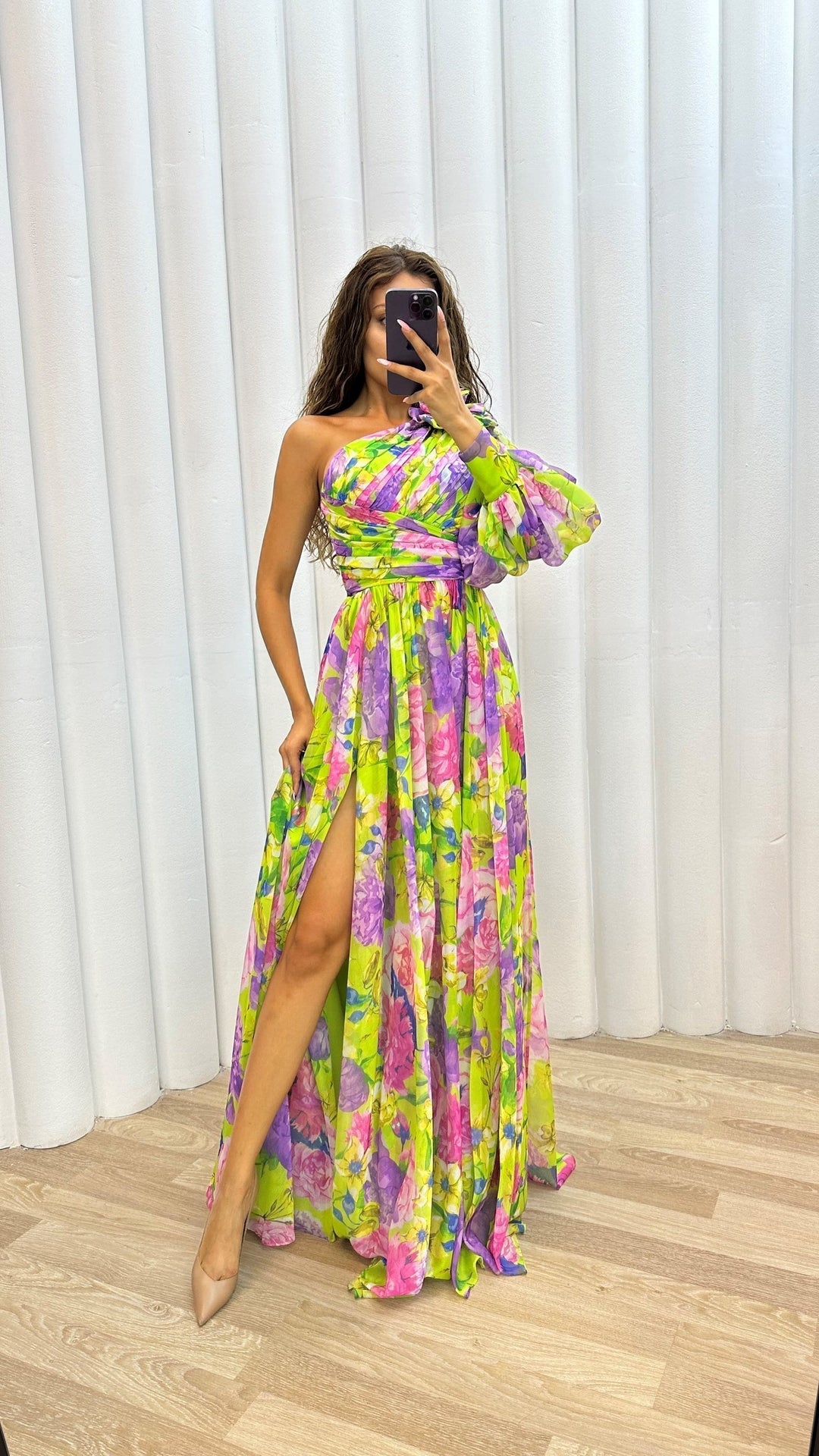 Women’s Elegant Floral Slit Maxi Dress