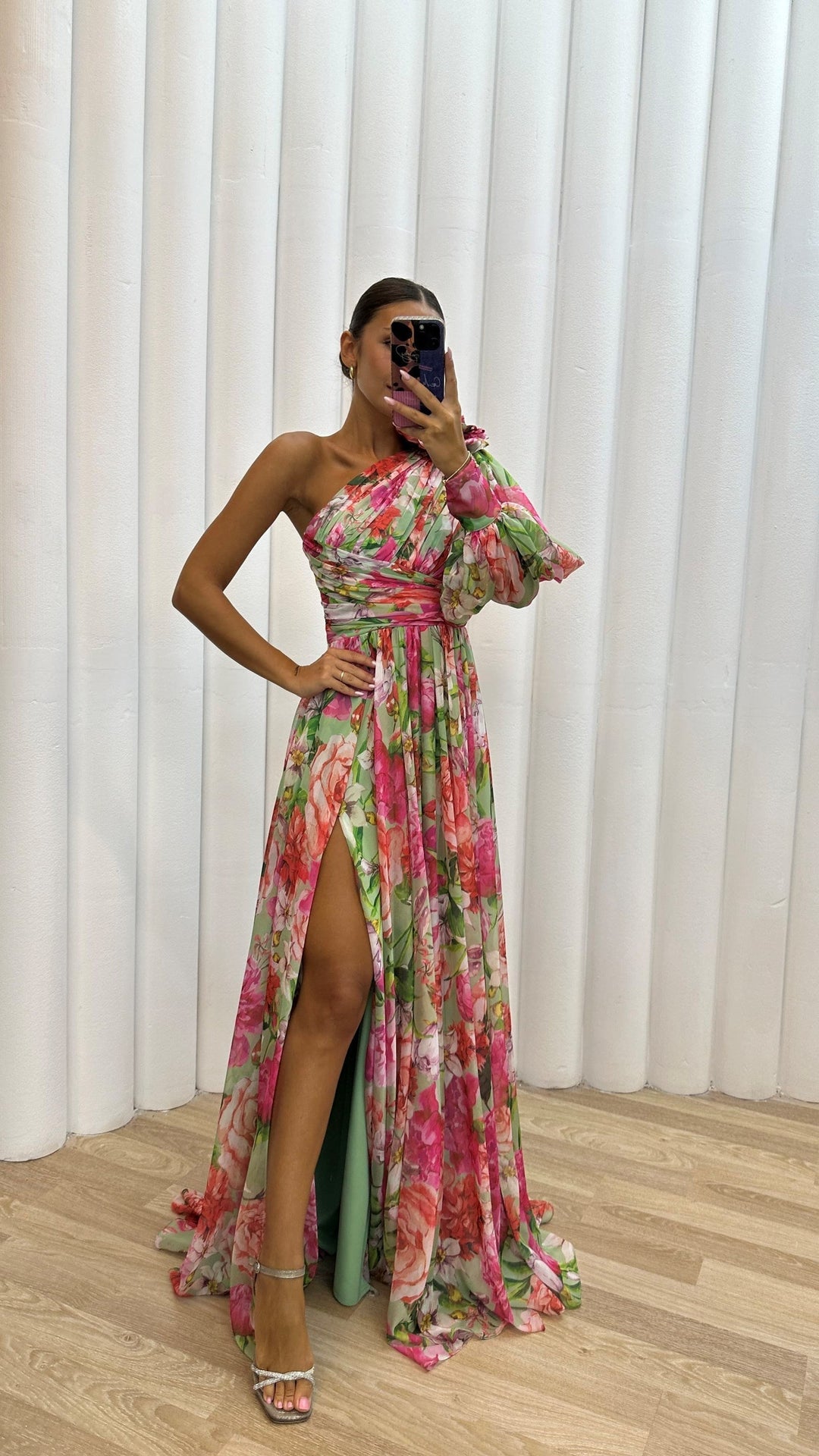 Women’s Elegant Floral Slit Maxi Dress