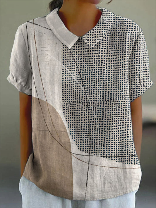 Shirt with Abstract Dots and Lines