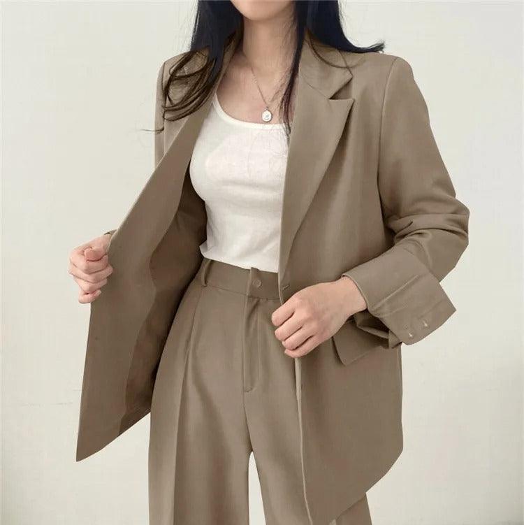 Tailored Long Blazer Pants Set