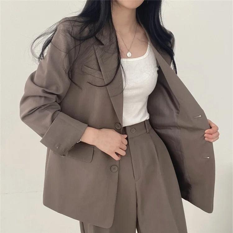 Tailored Long Blazer Pants Set