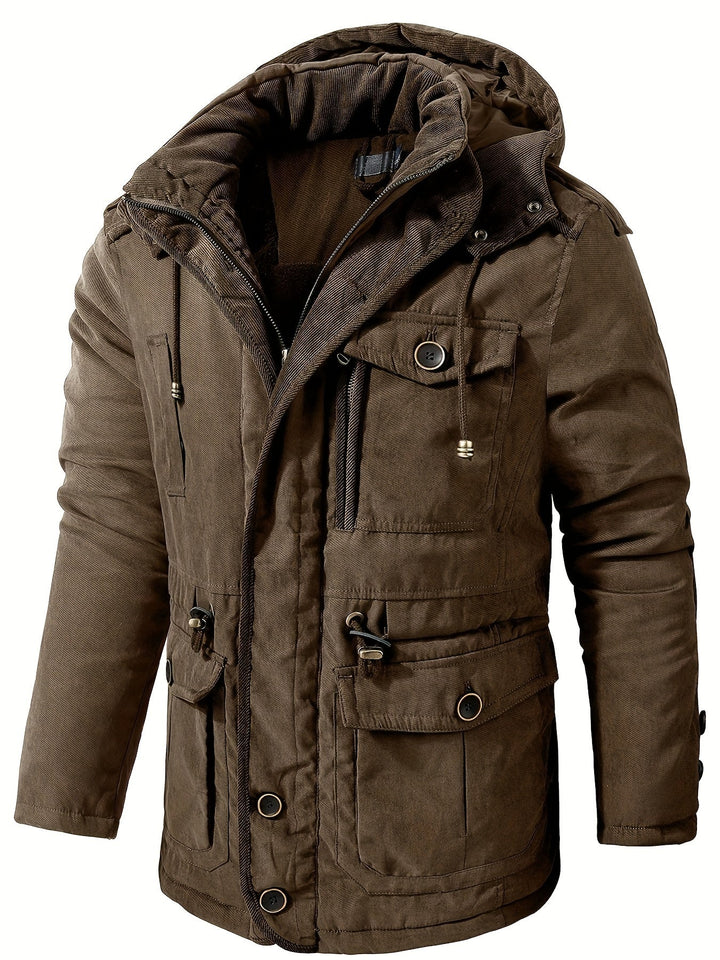 Men’s Warm Thick Hooded Utility Jacket