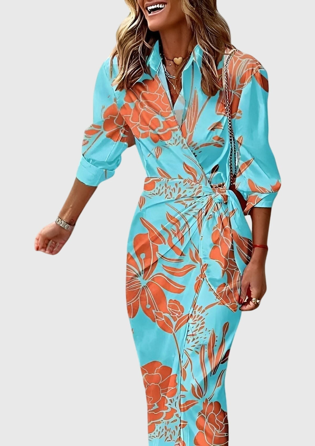 Everly | Elegante vestido cruzado con estampado