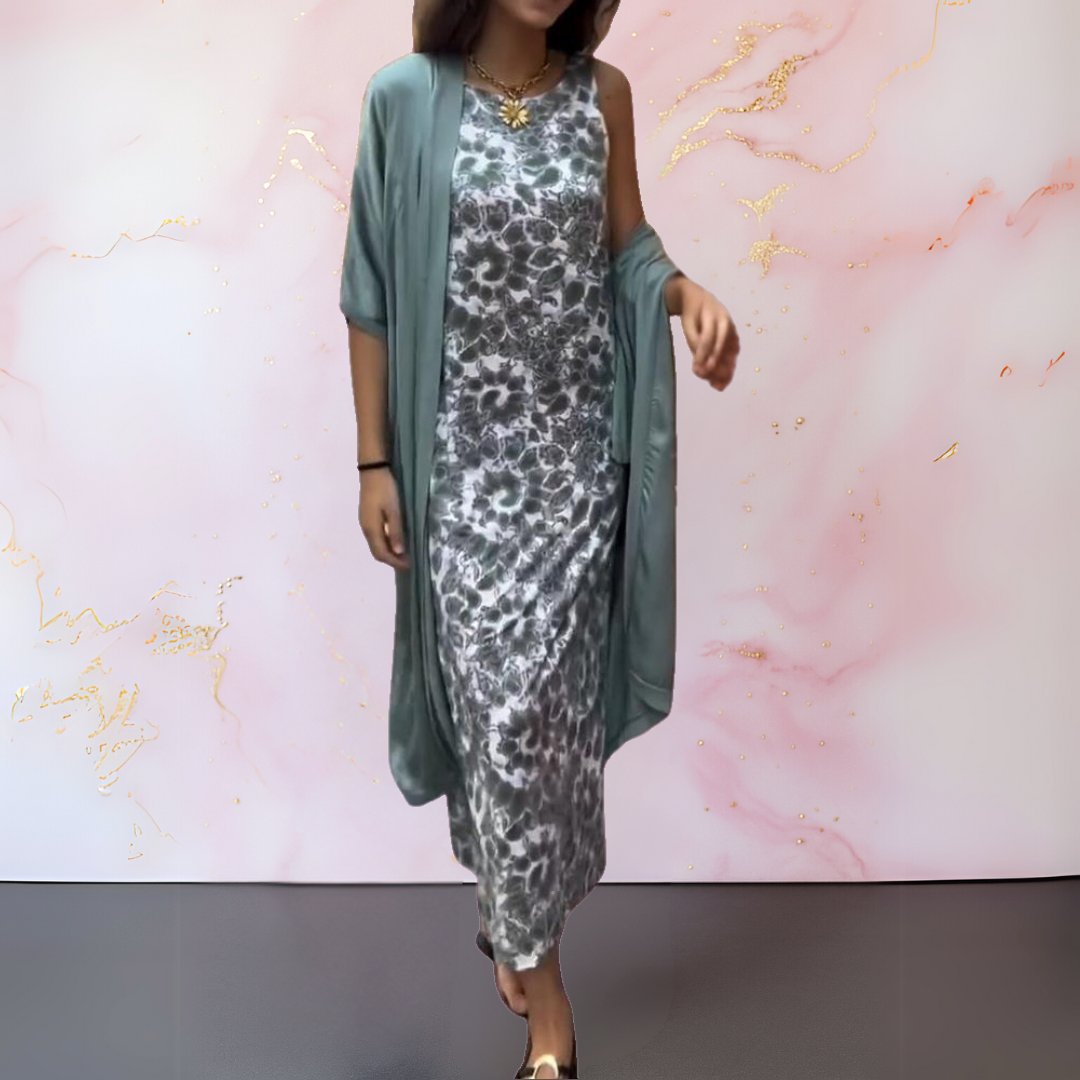 Elegant Dress with Cardigan