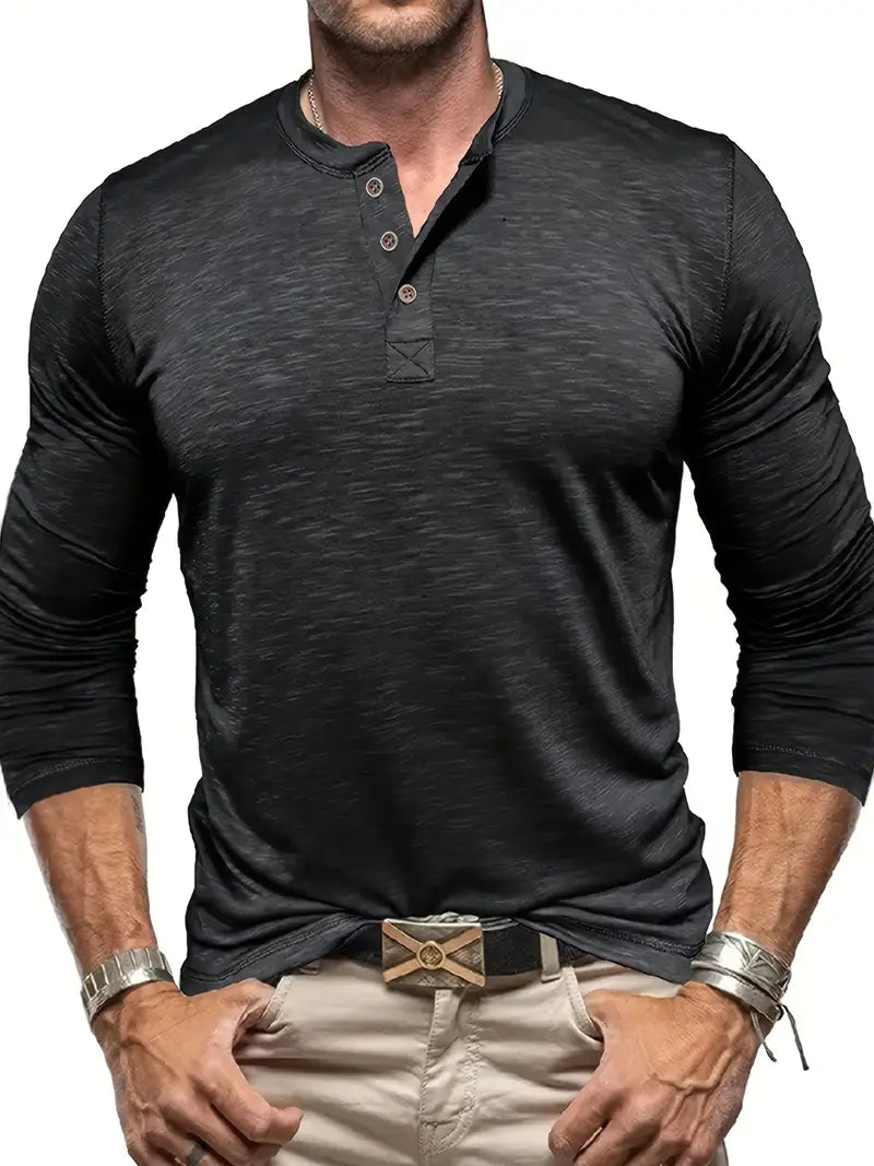 Camisa Henley Supreme de ajuste perfecto