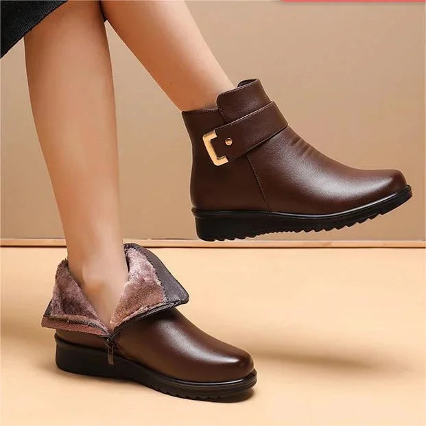 Botas de invierno cómodas con detalle de tira para mujer