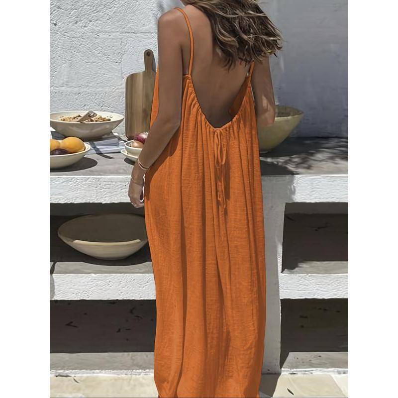 Women's Solid Color Cami Lounge Dress