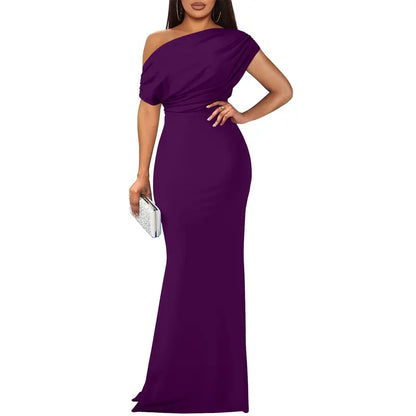 Elegant Off-Shoulder Bodycon Evening Gown